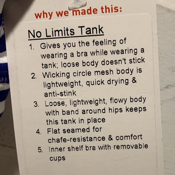 lululemon~ NWT!!~ (Retail: $64) No Limits Tank - Picture 2 of 15